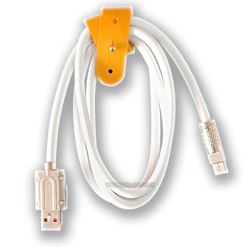 Cable USB a USB-C reforzado blanco