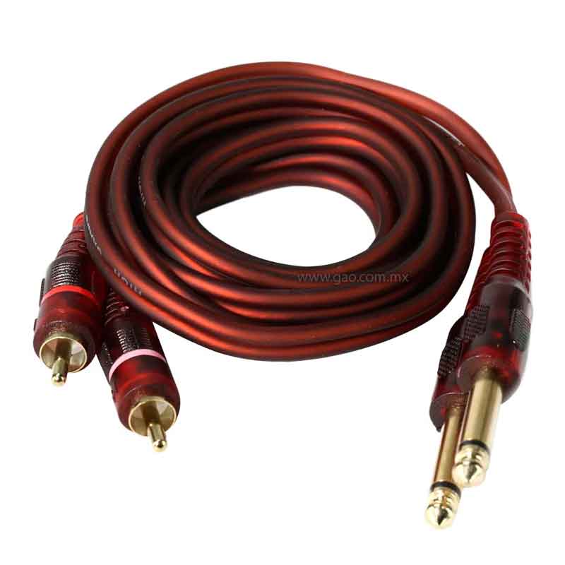 Cable 2 plugs 6.3 a plugs RCA 3.6mts