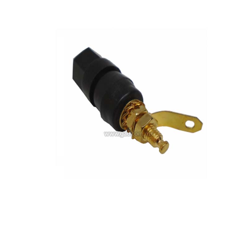 Jack Banana negro con conector dorado