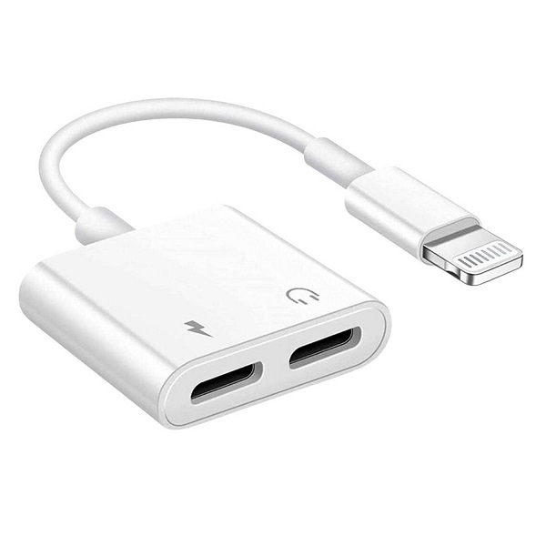 Adaptador Lightning carga y audifonos 