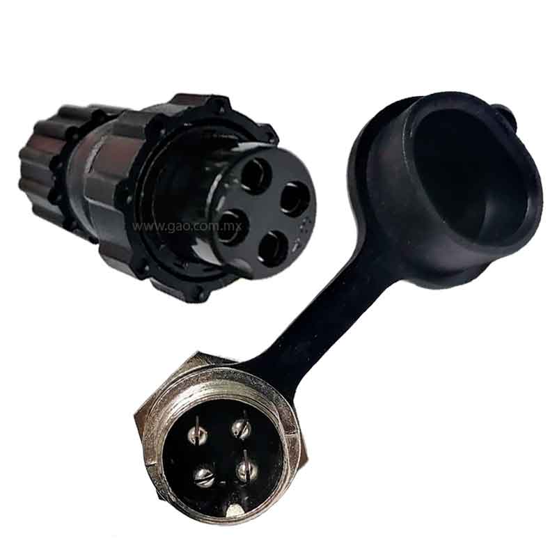 Conector GX16 4P con Impermeable 