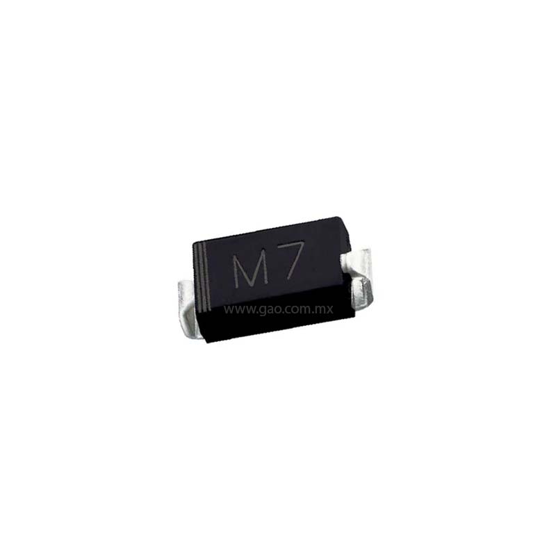 1N4007 (M7) Diodo rectificador SMD de  1000V, 1A