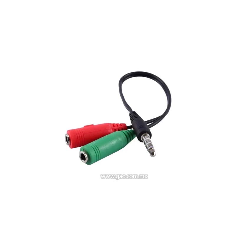 Adaptador 2 jack 3.5mm 1 plugs 3.5mm estereo de 3 bandas