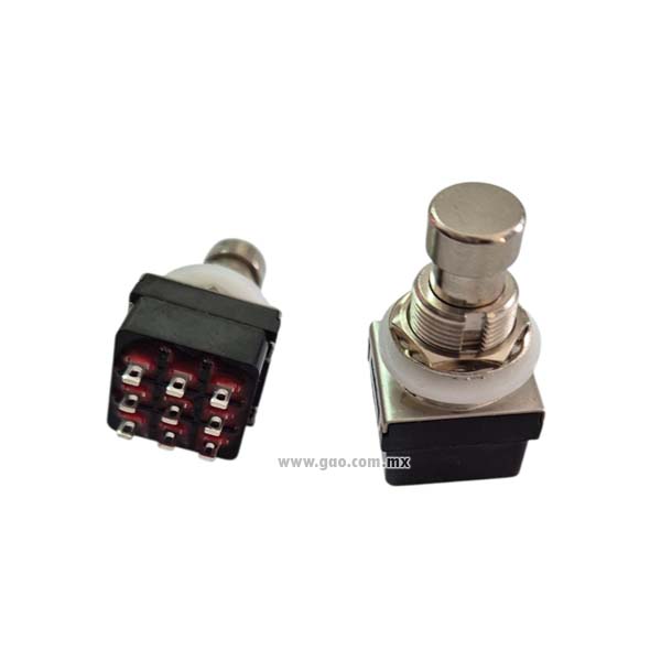 Switch push 3 Posiciones ON-ON 9 Patas para Pedal de Efectos de Guitarra