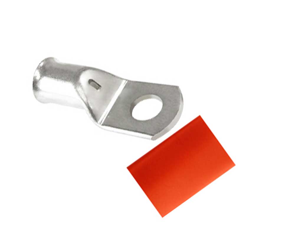 Terminales de ojillo con aislante termoretráctil rojo para AWG 4