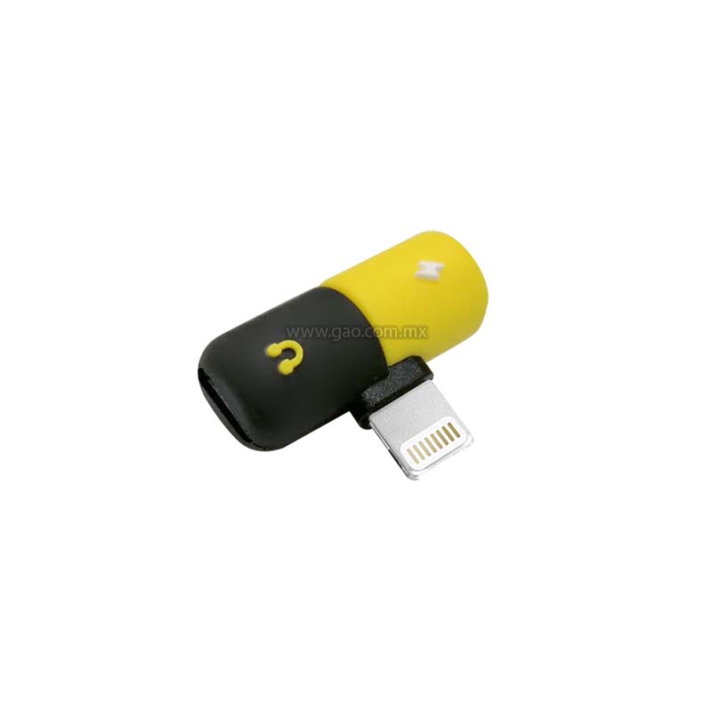 Adaptador Lightning para carga y audifonos tipo C