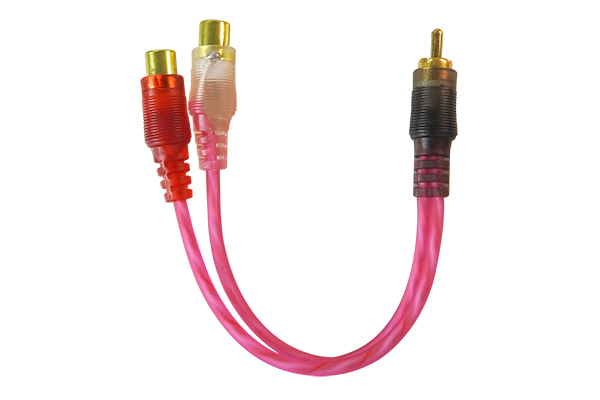 Cable RCA 1 plug a 2 jacks 10cm Cobre