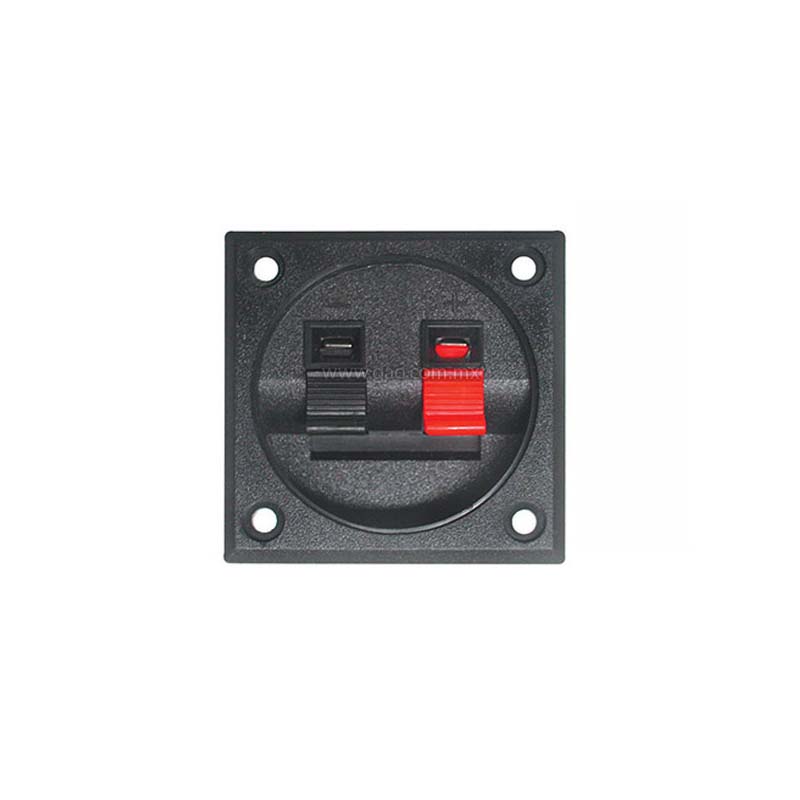 Conector para bafle cuadrado para atornillar 2 terminales push